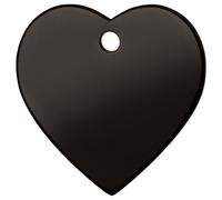 RedDingo Dog Tag Heart Black Titanium With Engraving Customizable S/M/L