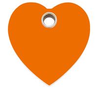 RedDingo Dog Tag Heart Orange Plastic Engravable Personalised S-M-L
