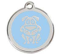 RedDingo Dog Tag Light Blue Engravable For Your Dog - Premium Stainless Steel