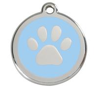 RedDingo Dog Tag Light Blue Engravable Paw Print For Dogs