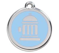 RedDingo Dog Tag Light Blue Hydrant Engravable Stainless Steel For Dogs
