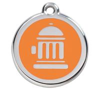 RedDingo Dog Tag Orange Hydrant Engravable Stainless Steel Pet Supplies S/M/L