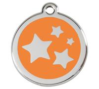 RedDingo Dog Tag Orange Star Engraving Customizable Stainless Steel For Dogs