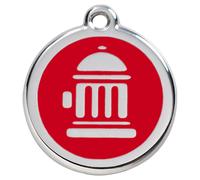 RedDingo Dog Tag Red Hydrant Engraving For Dogs Customizable Stainless Steel