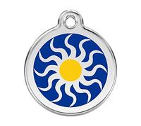 RedDingo enamel pet id tag, large, "Tribal Sun"