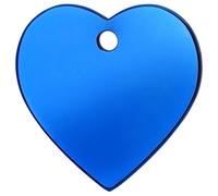 RedDingo Heart Dog Tag Dark Blue Titanium Engraving Customizable S/M/L