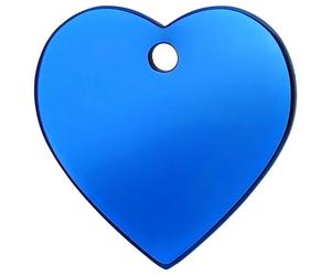 RedDingo Heart Dog Tag Dark Blue Titanium Engraving Customizable S/M/L