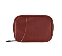 Reddish Brown Linen Texture Bags with Detachable Compartments Portable Travel Pill Organizer for Purse