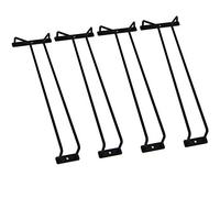 RedDreamer 14-Inch Black Wine Glass Rack, Under Cabinet Wine Glass Holder Stainless Steel Chrome Finish Stemware Rack - Hanging Stemware Holder for Cabinet Kitchen Bar, Set of 4