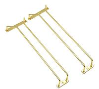 RedDreamer 14-Inch Gold Wine Glass Rack, Under Cabinet Wine Glass Holder Stainless Steel Stemware Rack - Hanging Stemware Holder for Cabinet Kitchen Bar, Set of 2