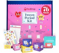 RedDrop First Period Kit for Girls 9-12 - Includes Everyday, FlowDay Teen, FlowNight & Maximum Pads, Feminine Wipes and More