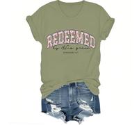Redeemed by His Grace Shirt, by His Grace Shirt, Redeemed Shirts Women Man Green