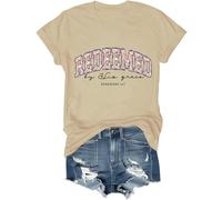 Redeemed by His Grace Shirt, by His Grace Shirt, Redeemed Shirts Women Man Khaki