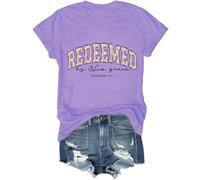 Redeemed by His Grace Shirt, by His Grace Shirt, Redeemed Shirts Women Man Light Purple