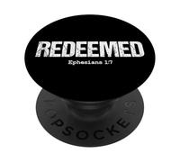 Redeemed Ephesians 1:7 Christian Bible Verse Jesus Quote PopSockets Adhesive PopGrip