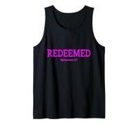 Redeemed Ephesians 1:7 Christian Woman Bible Verse Quote Tank Top