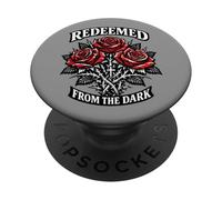 Redeemed From The Dark By Grace Punk Vintage Christian Emo PopSockets Adhesive PopGrip