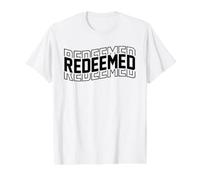 Redeemed in Christ Christian Faith Value Graphic T-Shirt, Men, White, S