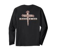 Redeemed Jesus Cross The Way The Truth The Life Art ON Back Long Sleeve T-Shirt