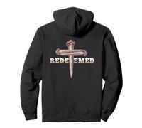 Redeemed Jesus Cross The Way The Truth The Life ART ON BACK Pullover Hoodie
