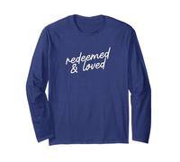Redeemed & Loved Christian Minimalist Faith Script Long Sleeve T-Shirt