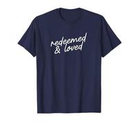 Redeemed & Loved Christian Minimalist Faith Script T-Shirt