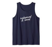 Redeemed & Loved Christian Minimalist Faith Script Tank Top