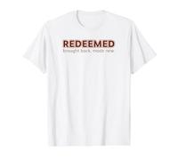 Redeemed, Men's Christian Gospel Salvation Design, Back Side Value Graphic T-Shirt, Men, White, M