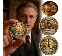 "REDEEMED·NOTPERFECT" 4*4*0.2cm Christian Commemorative Coin - "By Grace Alone" Scripture Medallion with 3:16, Jesus Crown of Thorns Design, Inspirational Faith Gift for Believers