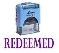 Redeemed Self Inking Rubber Stamp Office Stationary Custom Shiny Stamp