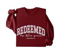Redeemed Sweatshirt Christian God Redeemed By His Grace Shirt Unisex Claret