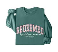 Redeemed Sweatshirt Christian God Redeemed By His Grace Shirt Unisex Green