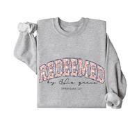 Redeemed Sweatshirt Christian God Redeemed By His Grace Shirt Unisex Grey