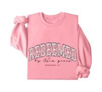 Redeemed Sweatshirt Christian God Redeemed By His Grace Shirt Unisex Pink