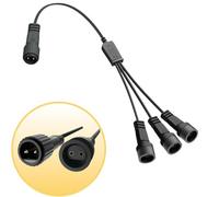 Redefun Splitter Connector for Christmas Lights, 2Pin Christmas Light 3 Way Splitter Cable, IP65 Waterproof Extension Cable Connector for Outdoor Garden Lights, G40 Globe Lights, Fairy Lights