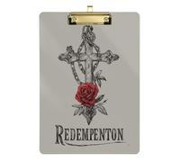 Redemption Crossing Roses Retro clipboard for Nurses Plastic for Homework Pediatric Size 9 x 12.5 Tablas para escribir