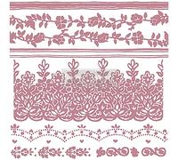 Redesign Decor Clear-Cling Stamps - Floral Borders for Wall Paint Wall Art Furniture Decorative nightstand Bed Side Stand Large Vanity Table Set Makeup Vanity Dressing Table 655350652630