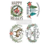 Prima Marketing Redesign Decor Transfers, Holly Jolly Xmas