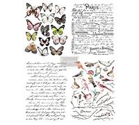 Redesign With Prima Decor Transfers Parisian Butterflies Wall Decals DIY Wallpaper Wall Stickers Murals Decor for Kitchen Living Room Bedroom Bathroom Nightstands Table Décor