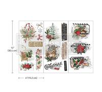 Redesign with Prima Prima Redesign Xmas Tag 6inch X 12inch Transfer red, green, tan, black