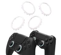 Redesigned Octagonal Gated Sticks Accent Rings for eXtremeRate Luna Shell for PS5 Controller, Replacement Accessory for eXtremeRate Ghost Shell for PS4 Controller - Not for Standard Faceplate - White