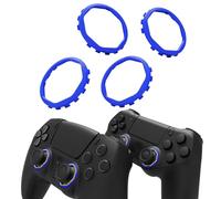 Redesigned Octagonal Gated Sticks Accent Rings for eXtremeRate Luna Shell for PS5 Controller, Replacement Accessory for eXtremeRate Ghost Shell for PS4 Controller - Not for Standard Faceplate - Blue