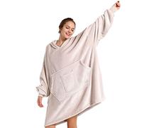 REDESS Blanket Hoodie Sweatshirt, Wearable Blanket Oversized Sherpa with sleeves and giant pocket, cozy hoodie for adults kids