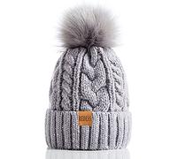 REDESS Women Winter Pompom Beanie Hat with Warm Fleece Lined, Thick Slouchy Snow Knit Skull Ski Cap