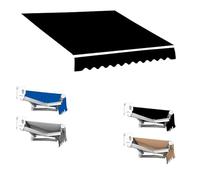 REDEXI Retractable Sun Shade Shelter Replacement Fabric, Waterproof Replacement Fabric Top Cover For Awnings, Patio Awning Replacement Canopy Cover(Black,9.8x6.6ft/300x200cm)