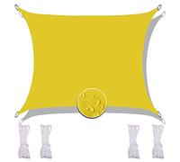 Redfire Sun Shade Sail Canopy 2.5X2.5M, Safety Awning Canopy Various Sizes with Fastening Rope Easy to Install for Aisle Yellow