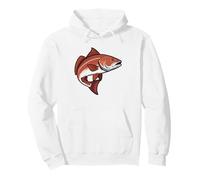 Redfish Fish Portrait Illustration Saltwater Inshore Angler Pullover Hoodie