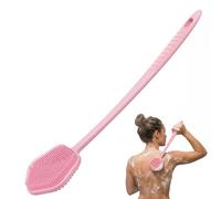 Redfly Silicone Back Scrubber for Shower Brush, 44 cm Long Handled Silicone Body Scrubber for Men & Women, Double Sided Shower Scrubber for Body Brush Exfoliator and Massage, Blue