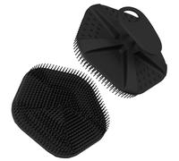 Redfly Silicone Body Scrubber, Gentle Exfoliating Shower Scrubber, Body Brush with Easy Lathering Bristles, Silicone Loofah for Deep Cleaning, Bath Brush for Women Men Sensitive Skin, Black