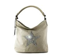 RedFox Sparking Rhinestone Embellished Star Canvas Shoulder Bag/Tote Shopper Large Size 35x30x14 cm
